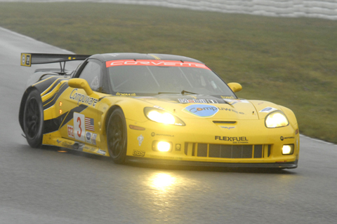 Chevrolet Corvette C6.R Running in Rain and Fog