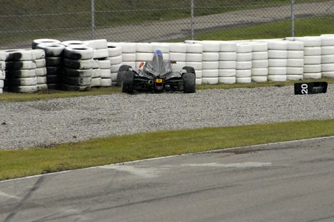 James Kovacic Crashed Into the Tire Wall