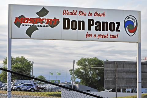 Track Entrance Sign Thanking Don Panoz