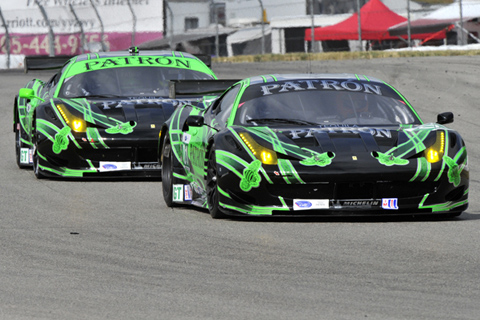 Ferrari F458 Italia GT Driven by Scott Sharp and Johannes van Overbeek in Action