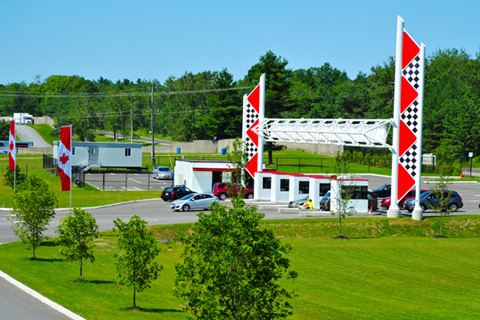 The new entrance and gates at Mosport