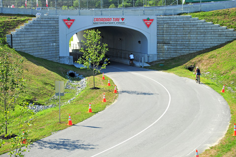 New drive through tunnel after entering Mosport