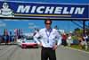 Ron Fellows in front of main straight bridge Thumbnail