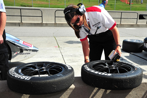 Bridgestone Tire Engineer with DeltaWing tires