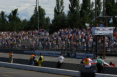 Cristiano da Matta Taking The Checkered Flags