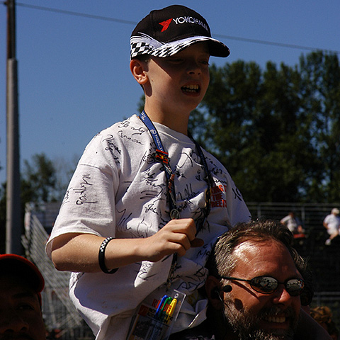 Kid w/Shirt Full of Autographs