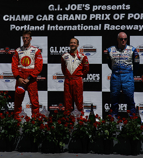 Podium Finishers During National Anthem