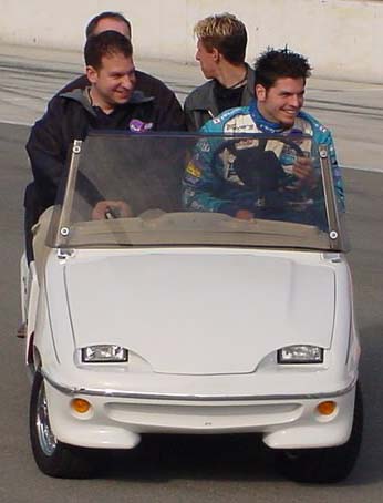 Patrick Carpentier in Golf Cart