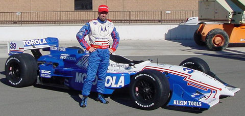 Michael Andretti Standing by Car