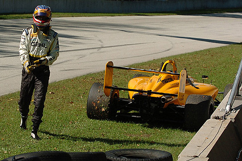 Graham Rahal Walking Away From Broken Car