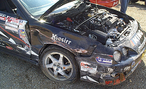 Toby Grahovecs Damaged Car after SSB Race