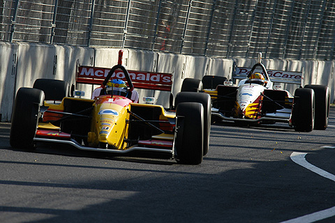 Sebastien Bourdais Leading Oriol Servia