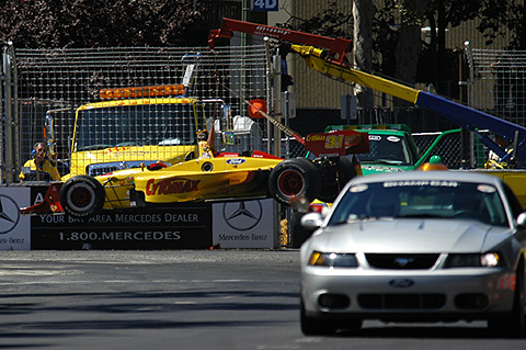 Ryan Hunter-Reay's Car On The Hook