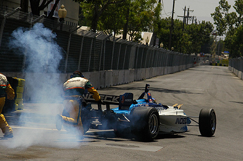 Safety Team Push Starting Paul Tracy