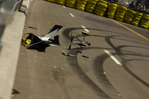 Paul Tracy's Broken Front Wing On Ground