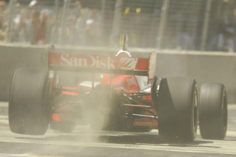 Justin Wilson Bouncing Over The Trolley Tracks