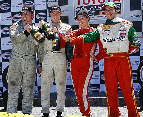 Podium Participants Toast w/Champagne Bottles