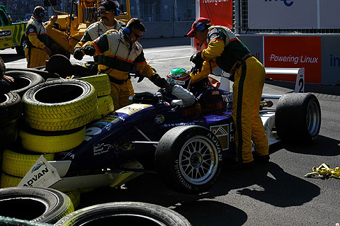 Ryan Spencer-Smith Hitting Tire Wall