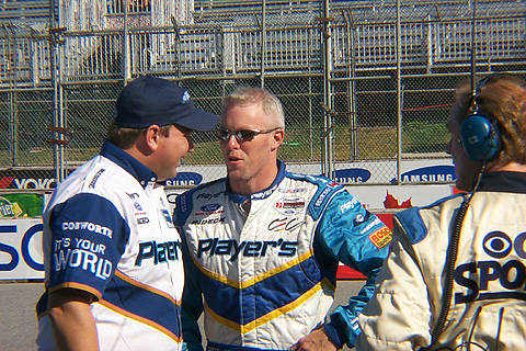 Paul Tracy Talking To Crew Member