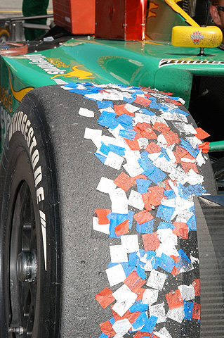 Confetti Covering Race Tire