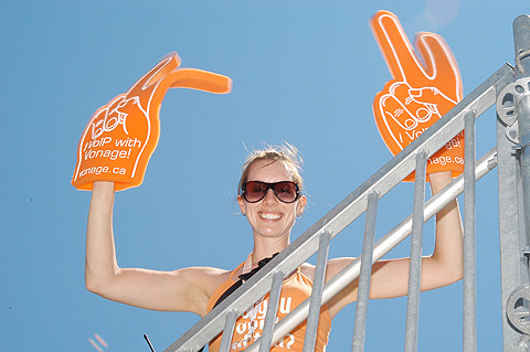 Female Fan Waving Foam Fingers