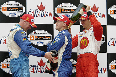 A.J. Allmendinger Getting Champagne Poured Down Him