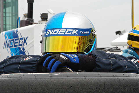 Forsythe Crew Member Behind Reflective Helmet Visor