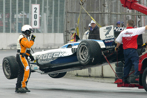 Oriol Servia's Damaged Car