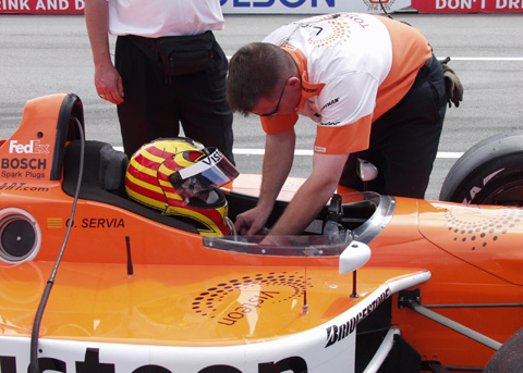 Oriol Servia Sitting In Car