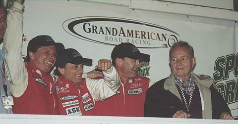 Winning Team on Podium w/Phil Hill