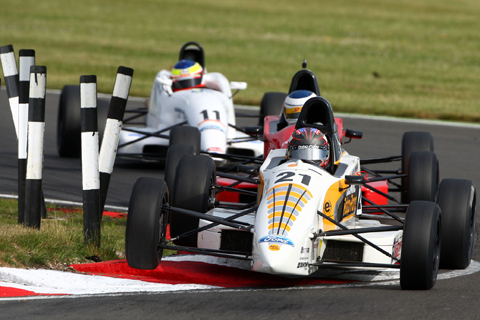 Front View of Josef Newgarden in Action