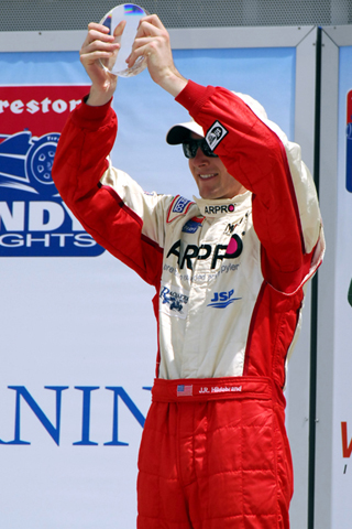 JR Hildebrand on the Podium