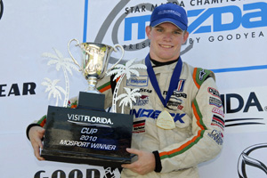 Conor Daly w/Mosport Winner Trophy Image
