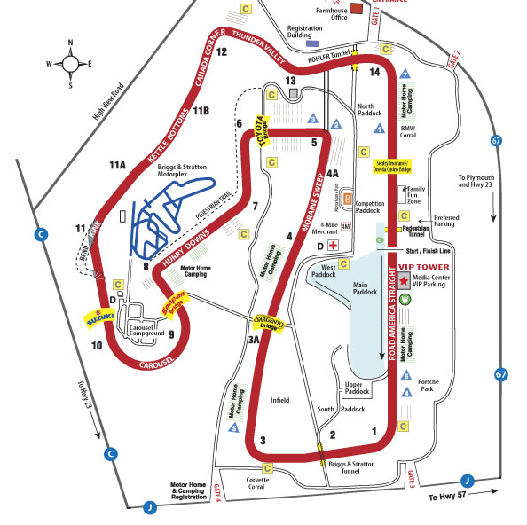 Road America Track Map Image